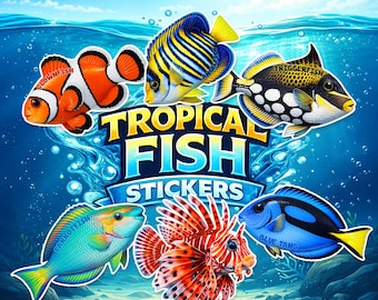 Tropical Fish Sticker Print & Cut Digital Files
