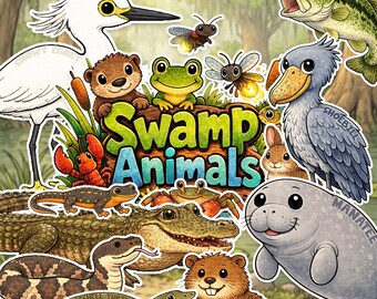 Swamp Animal Sticker Print & Cut