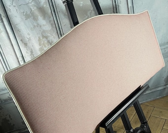 Bespoke 'Shallow Curve' headboard with piping included choice of fittings, size, and fabrics