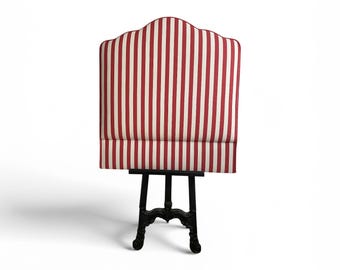 Bespoke 'The Provence' headboard + pillow stop made with Stripe fabric with piping - choice of fittings, size, ANY colours.