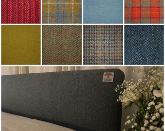 Bespoke upholstered headboard made with Harris Tweed fabric Freestanding, Hanging, Divan fittings