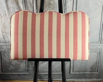 Scalloped headboard choice of fittings and broad stripe fabrics