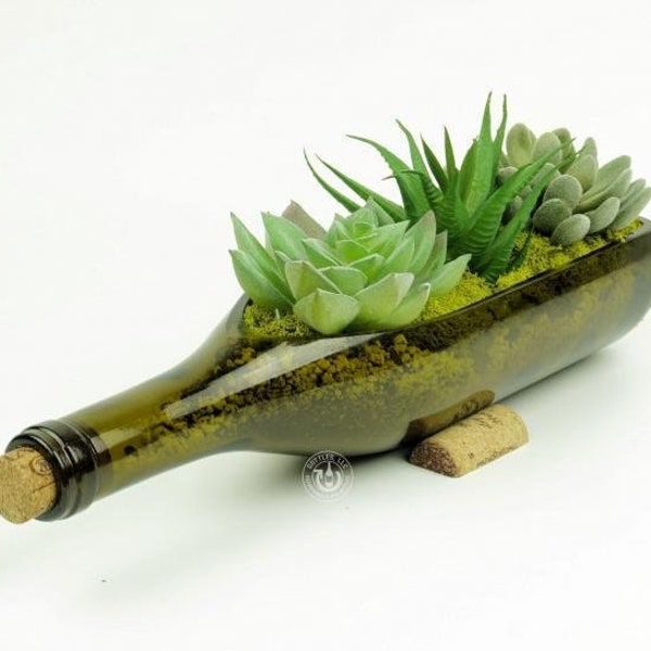 Wine Bottle Planter / Succulents Planter / Cacti Planter