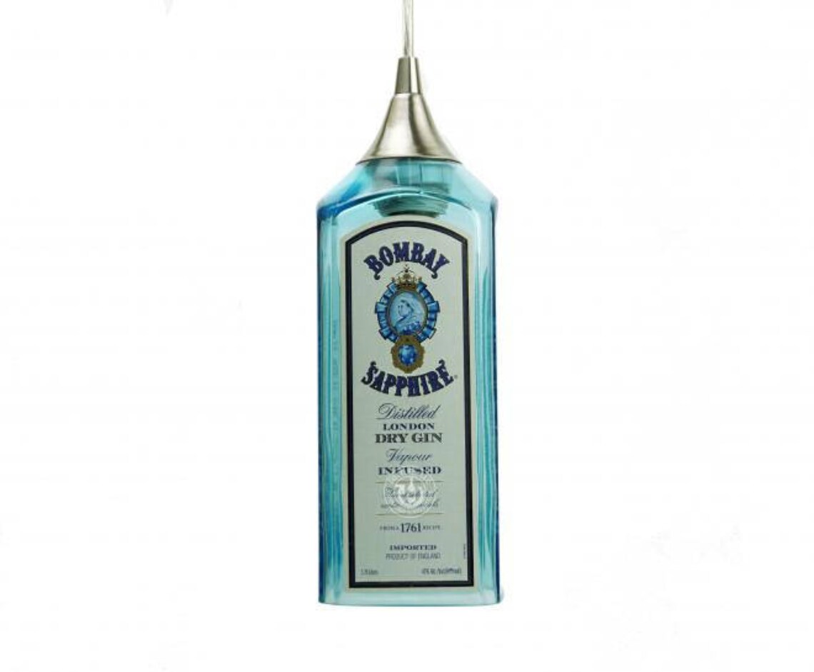 Bombay Sapphire Gin 1.75L Bottle Pendant Light Etsy