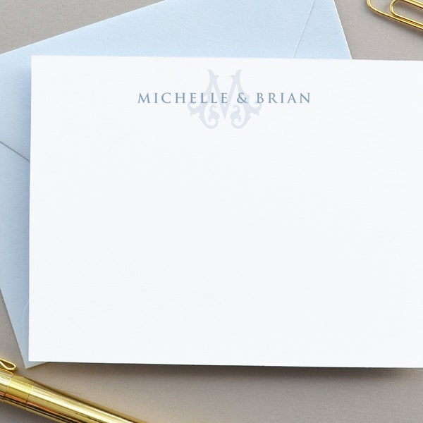 Personalized Couples Stationary, Monogram Stationary Monogrammed Note Card Personalized Note Cards Set, Wedding Thank You Notes