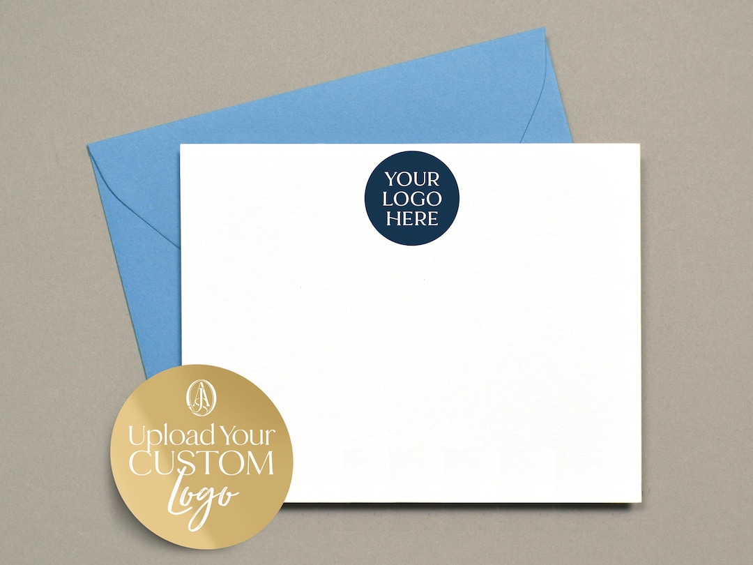 Note Card Signage Custom Logo Stationary, Professional Business Note Cards, Branded Flat ...