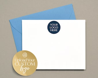 Custom Logo Stationary, Professional Business Note Cards, Branded Flat Notecards Set, Thank You Notes for Realtors