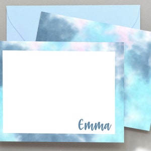 Personalisierte Mädchen Tie Dye Briefpapier Set Tie Dye Briefkarten, personalisierte Kinder stationär, Mädchen Dankeskarten für Kinderbriefkarten