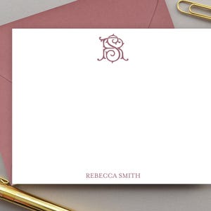 Personalized Stationary, Elegant Monogrammed Stationery Monogram Notecards Set Thank You Notes Personalized Initial Notecards, Hostess Gift