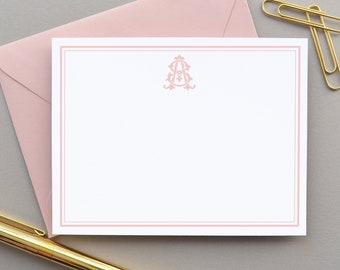 Personalisiertes Briefpapier, personalisiertes Briefpapier, monogrammiertes Briefpapier, Monogramm-Notizkarten-Set, Dankesnotizen, personalisierte Notizkarten