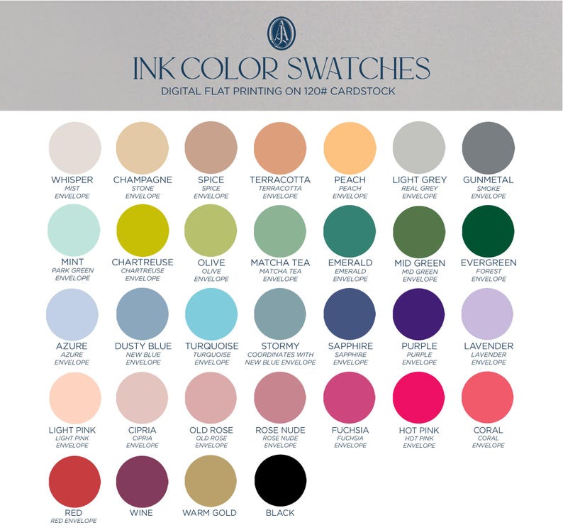 the color swatches for the inkcolor swatches
