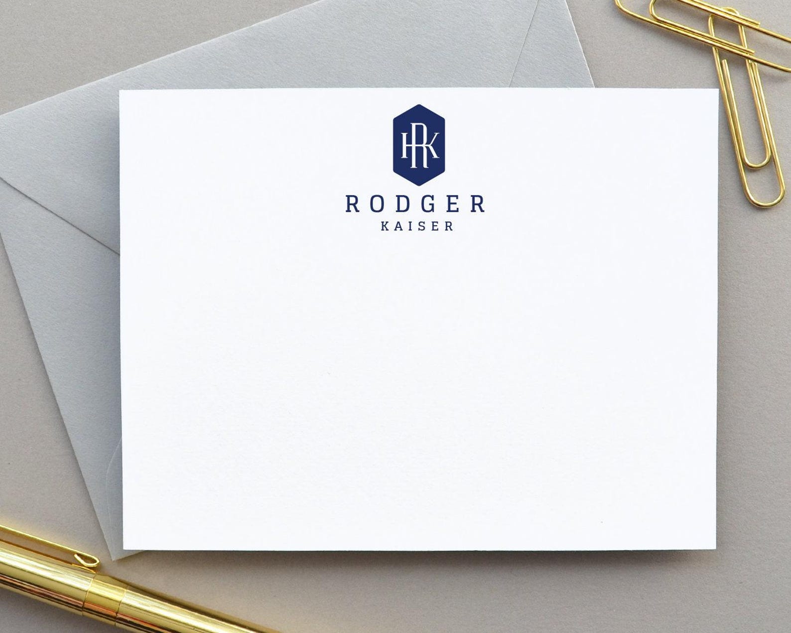 Monogram Stationary for Men, Personalized Mens Stationary Personalized ...
