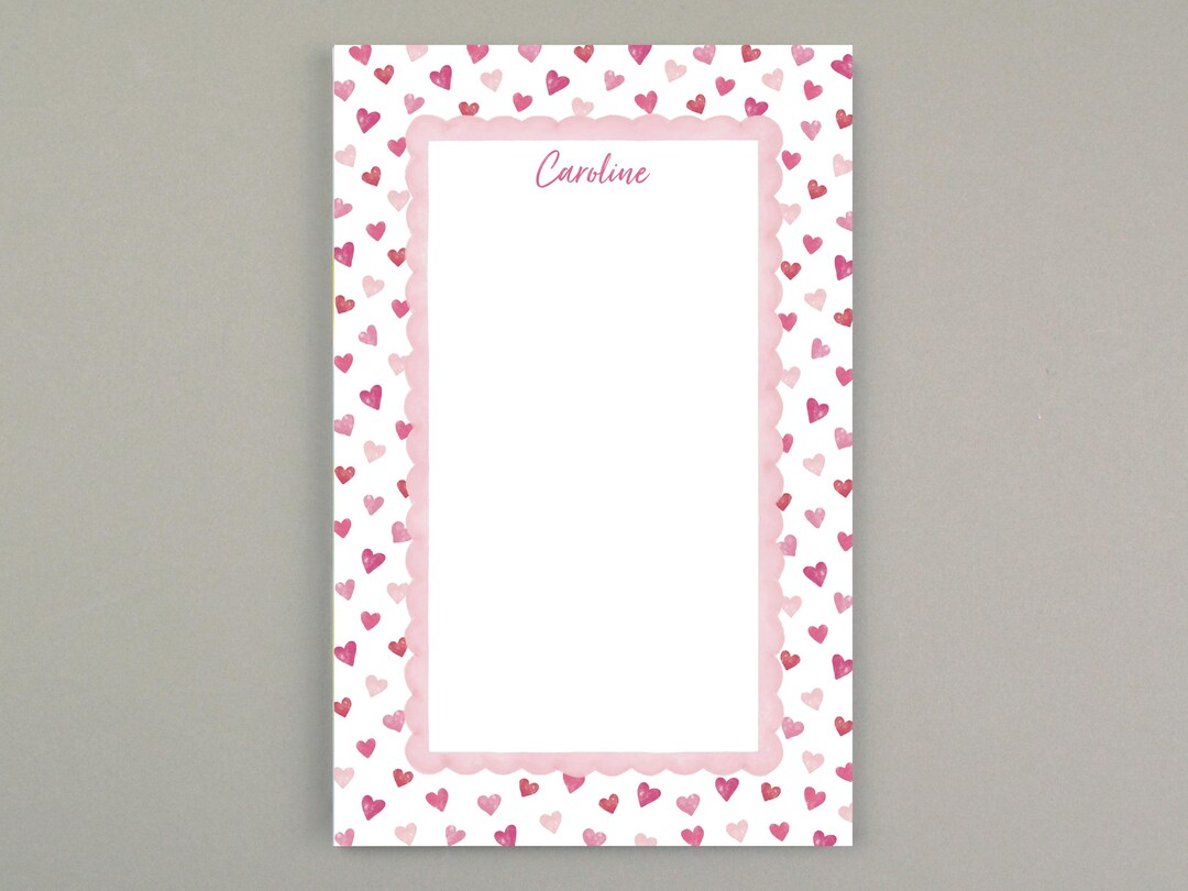 Small Hearts Notepad, Heart Pattern Pad of Paper, Valentine's Day Gift ...