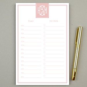 Monogrammed To Do List Notepad Daily Planner Notepad, Daily Task Notepad, 8.5x5.5" To Do Personalized Notepad, Daily Organizer Notepad