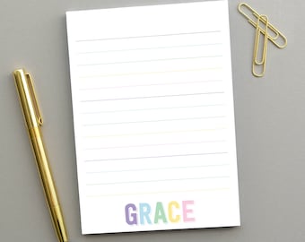 Meisjes gepersonaliseerd notitieblok, meisjes briefpapier gepersonaliseerd briefpapier, hart briefpapier, gepersonaliseerd kindernotitieblok, meisjes notitieblok