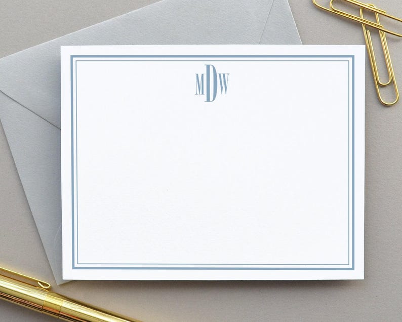 Personalized Stationary, Men's Personalized Stationery, Monogrammed Stationary for Men, Notecards Set Thank You Notes Personalized Notecards image 1