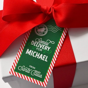Personalized Santa Gift Tags, Children&#39;s Gift Tags from Santa Gift Tags for Holidays, Custom Gift Tags for Christmas Gift Tags