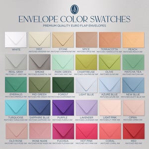 the envelope color swatches are all different colors