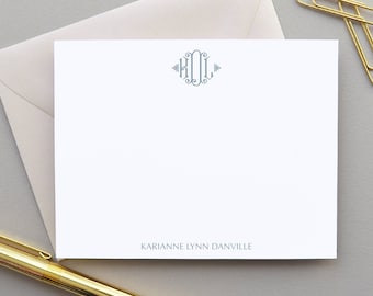 Personalized Stationary, Monogram Stationary Monogrammed Note Card Personalized Note Cards Set, Thank You Notes Simple, Initial Notecards