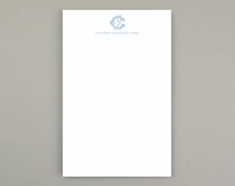 Personalized Family Notepad, Monogrammed Pad of Paper, Custom Initial Stationery Gift