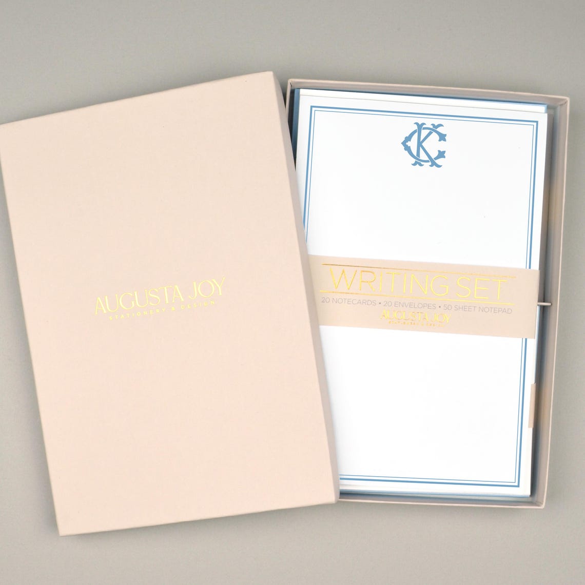 Personalized Stationery Gift Set, Custom Note Cards Set, Monogram ...