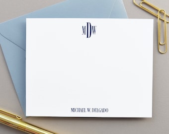 Monogram Stationary for Men, Personalized Mens Stationary Personalized ...