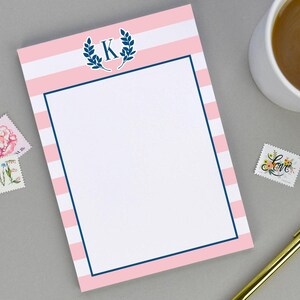 Personalized Striped Monogrammed Notepad, Custom Notepad, Personalized Gifts, Monogram Notepad, Custom Stationery