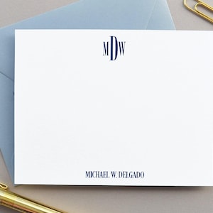 Personalisiertes Briefpapier-Set, Monogramm-Briefpapier für Männer, personalisierte Dankeskarten, personalisiertes Briefpapier-Set, Grußkarten mit Umschlägen