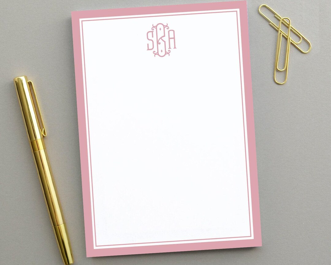 Personalized Monogram Notepad, Custom Stationery Gift - Etsy