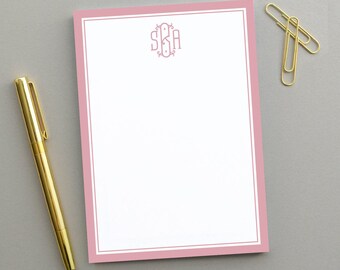Personalized Monogram Notepad, Custom Stationery Gift