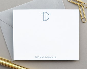 Personalized Stationary for Men, Mens Stationary Personalized Monogram Stationary, Business Thank You Cards Personalized Stationery