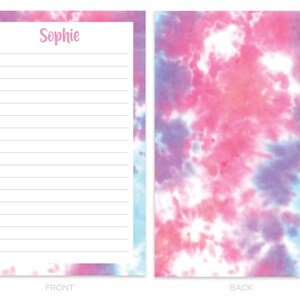 Kids Letter Writing Set, Personalized Summer Camp Stationary Paper for Girls, Tie Dye Stationary, Personalized Kids Pen Pal Stationery image 3