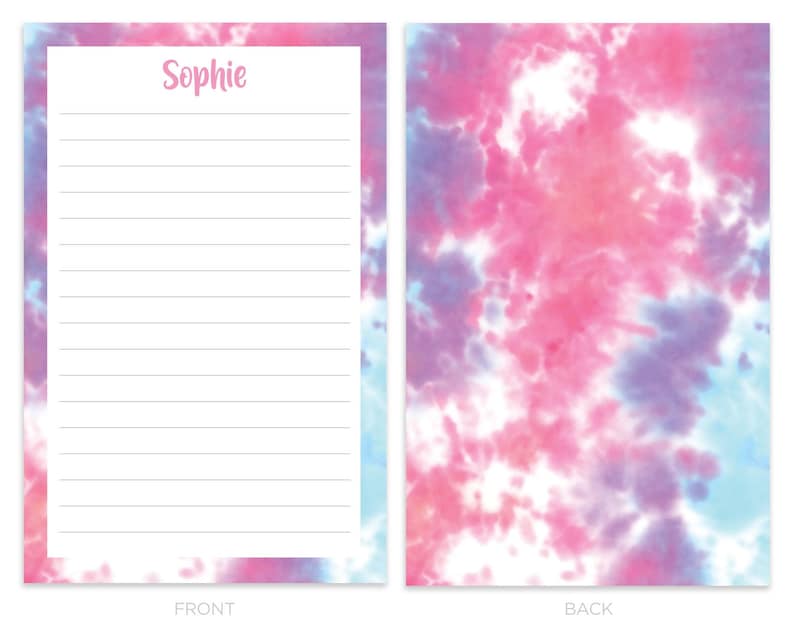 Kids Letter Writing Set, Personalized Summer Camp Stationary Paper for Girls, Tie Dye Stationary, Personalized Kids Pen Pal Stationery image 3