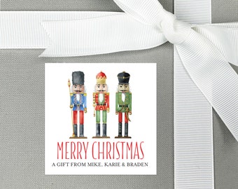 Personalized Christmas Gift Stickers, Gift Enclosure Card for Holidays, Nutcracker Gift Sticker, Family Calling Cards, Nutcracker Gift Tags