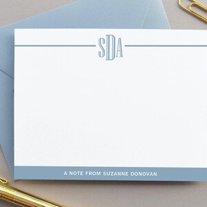Gepersonaliseerde stationaire monogram briefpapier Notitiekaartenset met monogram, platte notitiekaarten, bedankbriefjes stationair eenvoudig, eerste notitiekaarten