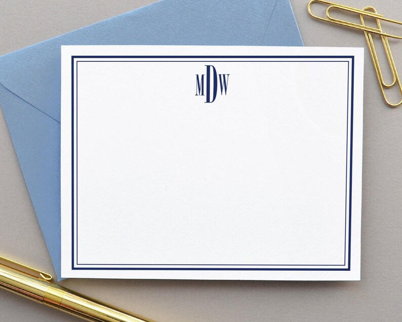 Personalized Stationary, Men's Personalized Stationery, Monogrammed Stationary for Men, Notecards Set Thank You Notes Personalized Notecards image 2