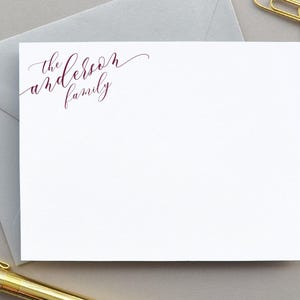 Personalisiertes Briefpapier-Set, personalisierte Dankeskarten, personalisiertes Briefpapier-Set, Familien-Grußkarten mit Umschlägen, moderne Kalligraphie