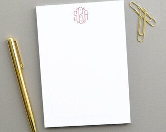 Personalized Monogram Notepad, Custom Stationery Gift