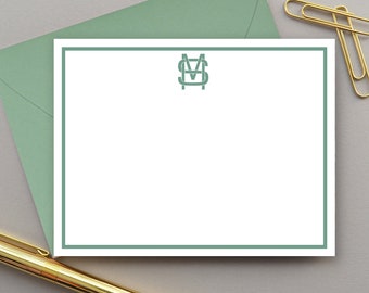 Personalized Men's Note Cards Set, Block Monogram Stationery Monogrammed Note Card, Men's Thank You Notes Stationary, Initial Notecards