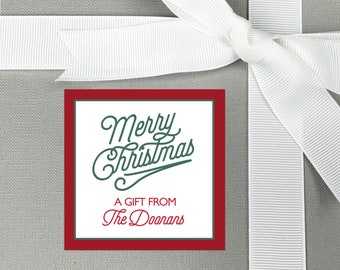 Personalisierte Weihnachtsgeschenk-Aufkleber, Geschenk-Einschließungskarte für Feiertage, Frohe Weihnachten-Aufkleber, Familien-Visitenkarten, Weihnachtsgeschenk-Umhänger