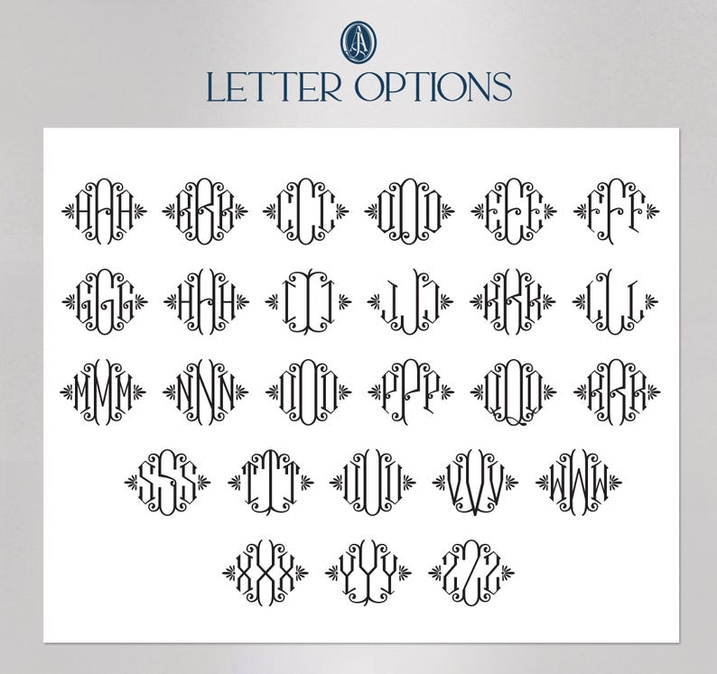 Monogram Stationary Monogrammed Note Card Personalized Note Cards Set ...