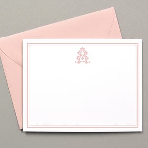 Personalized Stationary, Monogram Stationary, Custom Monogrammed Stationary for Women, Flat Notecards Set, Couples Wedding Thank You Notes