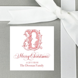 Personalisierte Weihnachtsgeschenk Aufkleber, monogrammierte Geschenk Beilage Karte für Feiertage, frohe Weihnachten Aufkleber, Familien Visitenkarten, Geschenkanhänger