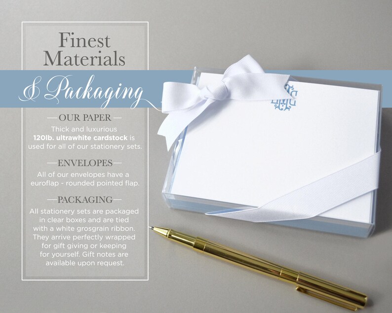 Personalized Stationary, Men's Personalized Stationery, Monogrammed Stationary for Men, Notecards Set Thank You Notes Personalized Notecards image 5
