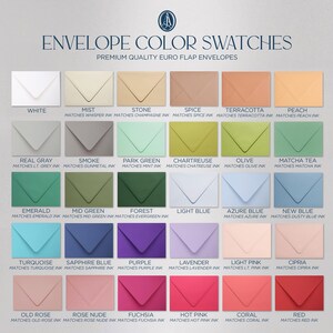 the envelope color swatches are all different colors