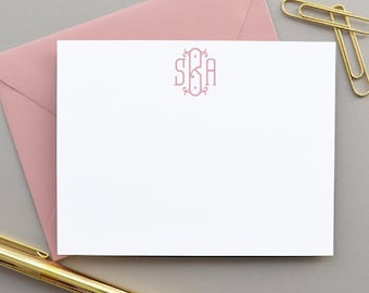 Monogrammed Stationery Set: Personalized Notecards with Envelopes