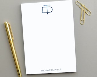 Personalized Notepad for Men, Monogrammed Notepad for Men, Custom Men's Notepad Personalized Gift for Men, Modern Stationery for Men