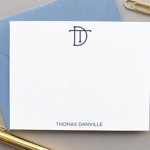 Personalized Stationary for Men, Mens Monogram Stationery, Business Thank You Cards imagen 3