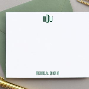 Personalisiertes Briefpapier-Set, Monogramm-Briefpapier für Männer, personalisierte Dankeskarten, personalisiertes Briefpapier-Set, Grußkarten mit Umschlägen