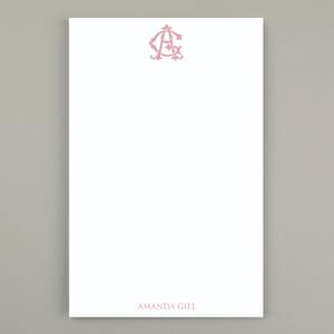 Libreta personalizada, bloc de notas con monograma, bloc de escritura personalizado, regalo de papelería